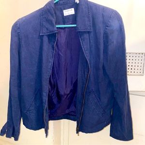Preview linen blue bomber jacket